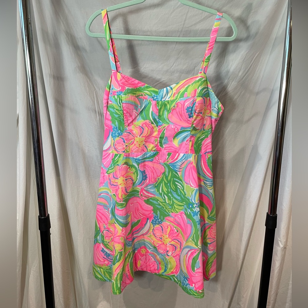Lilly Pulitzer Women's Willow Dress Sundress Fit & Flare Colorful Mini - 16